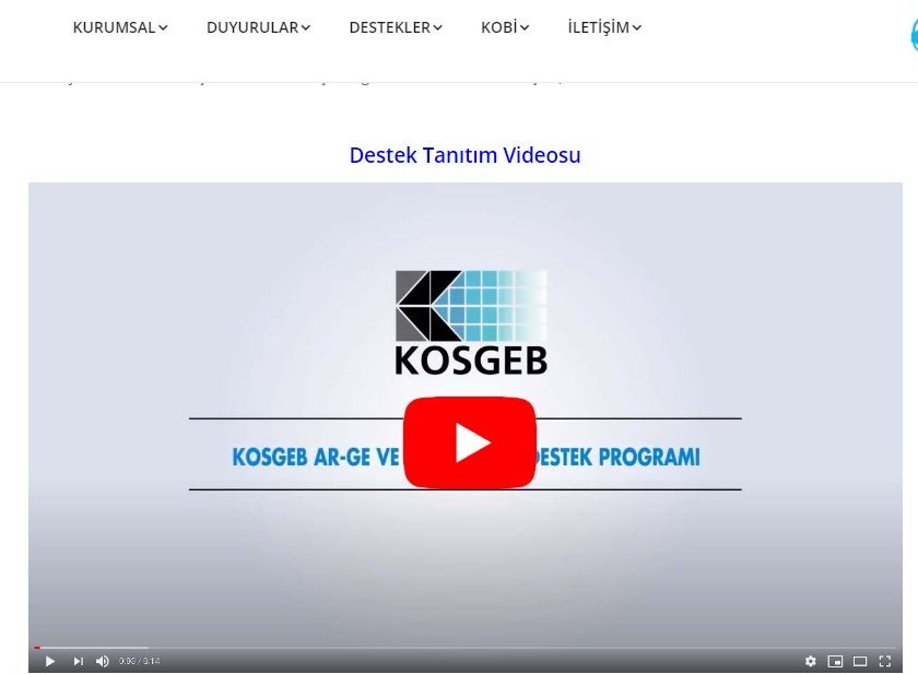 KOSGEB Ar-Ge İnovasyon ve Endüstriyel Uygulama Programı